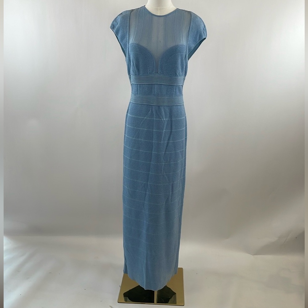 Herve Leger Sheer Bustier Gown L - Picture 5 of 13